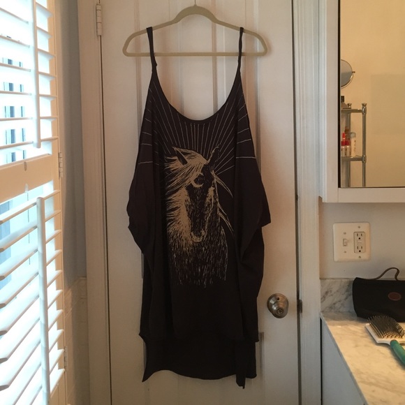 Loose baggy graphic tee tunic