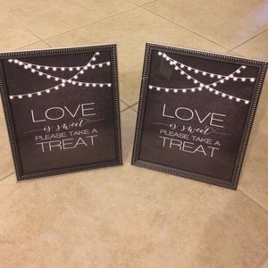 Wedding candy table signs