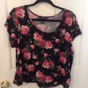 Black with Floral Top size 2X. Only Worn Once