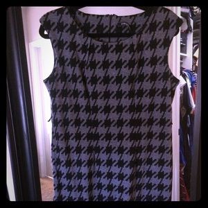 Gray and black houndstooth shift dress