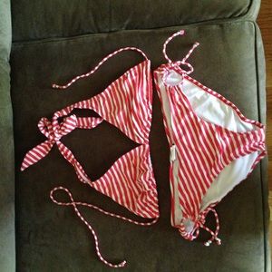 Red/White stripe swimsuit