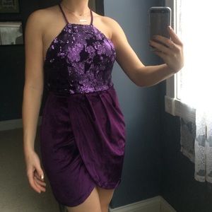 Plum sequin Cocktail dress