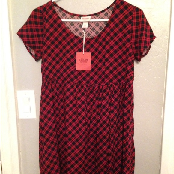 Black and red plaid skater dress