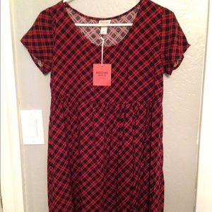 Black and red plaid skater dress