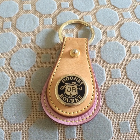 Dooney & Bourke pink and tan key fob.