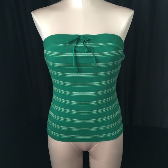 Arizona jean green striped tube shirt. - Picture 2 of 4
