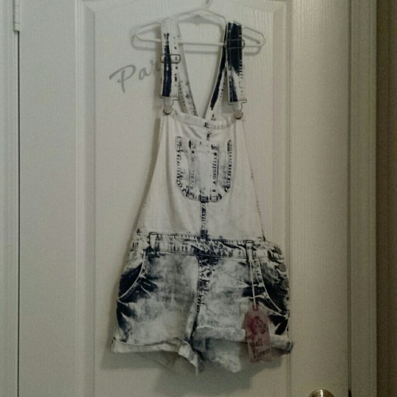 Blue and white overalls