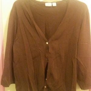 Rich chocolate brown plus size cardigan