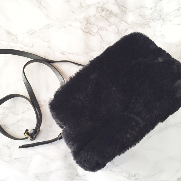 Madewell cross body bag faux fur