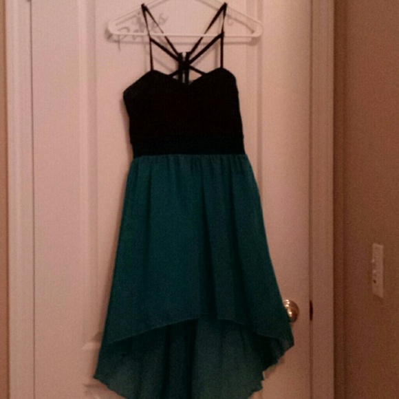 High low turquoise dress