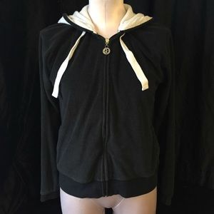 Black gap terry cloth hoodie.