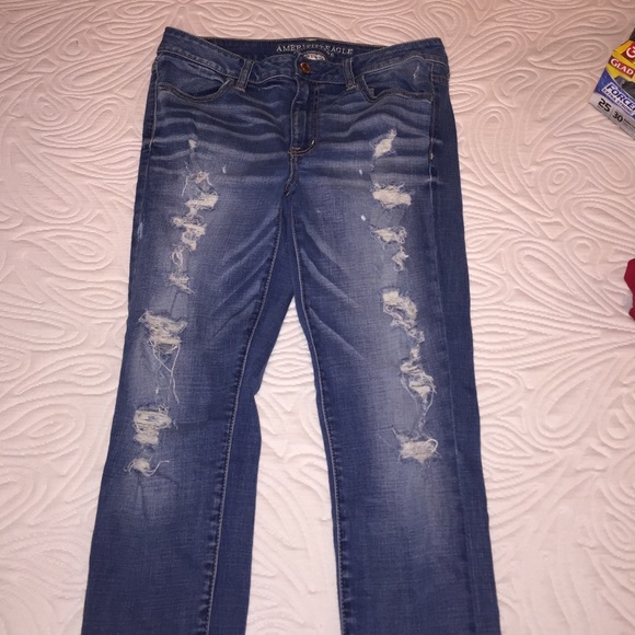 Ripped denim leggings