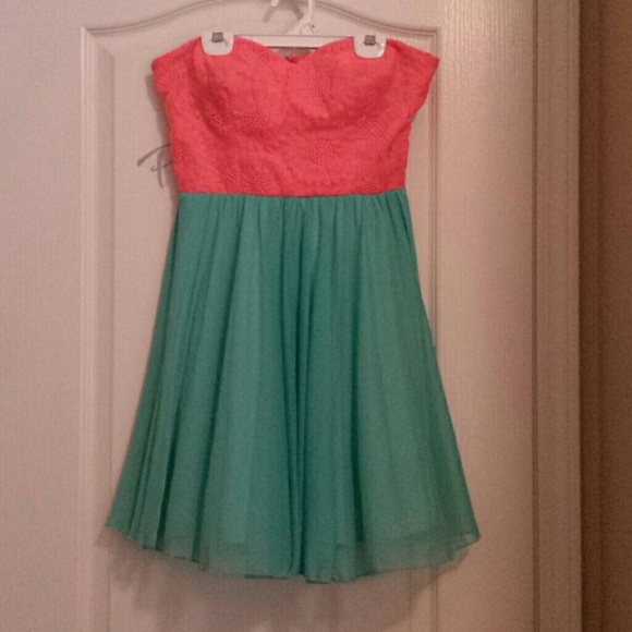 Hot Pink and turquoise dress