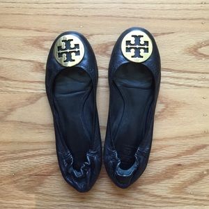 Tory Burch Reva flats - Black / Gold