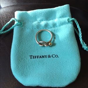 Authentic Tiffany 18k & 925 Silver Love Knot Ring