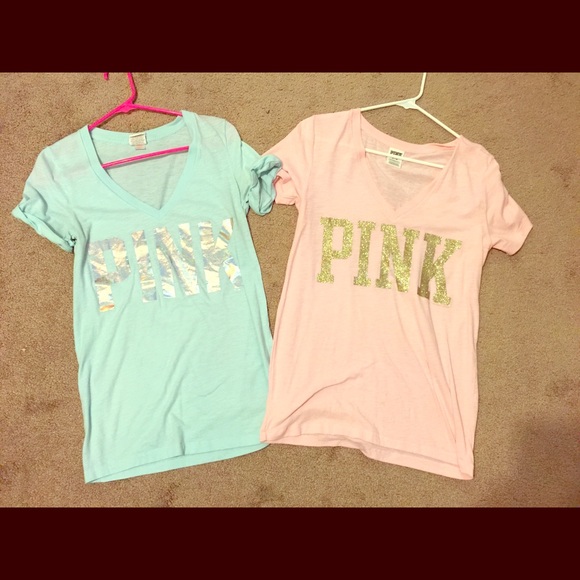 2 VS Pink shirts