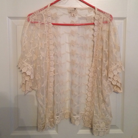 sheer lace cardigan