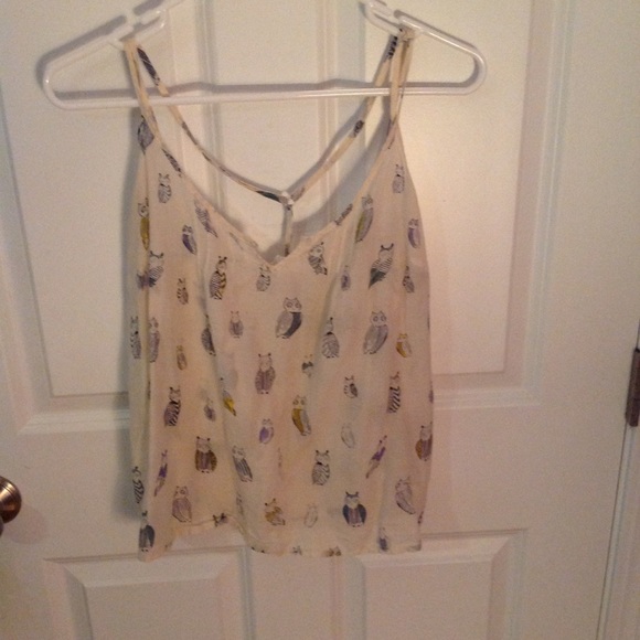 Owl sheer delicate tank top