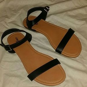 Flat Black Sandals