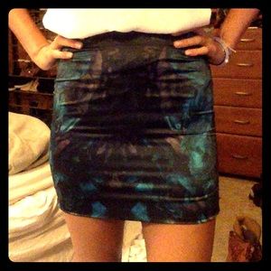 AllSaints Floral Silk Skirt