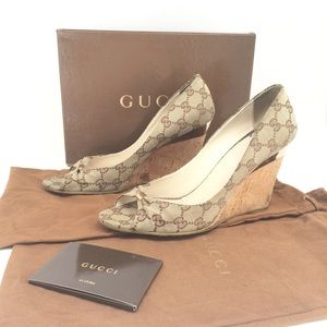 Gucci Cork Wedge Sandals