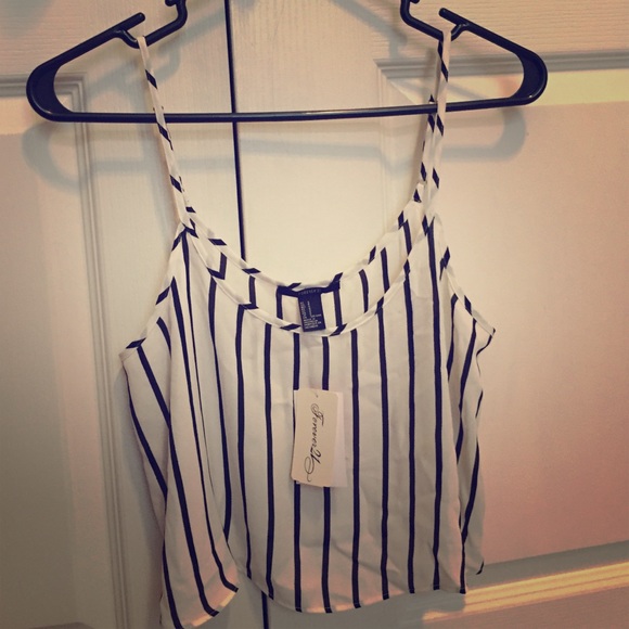 Striped forever 21 crop top