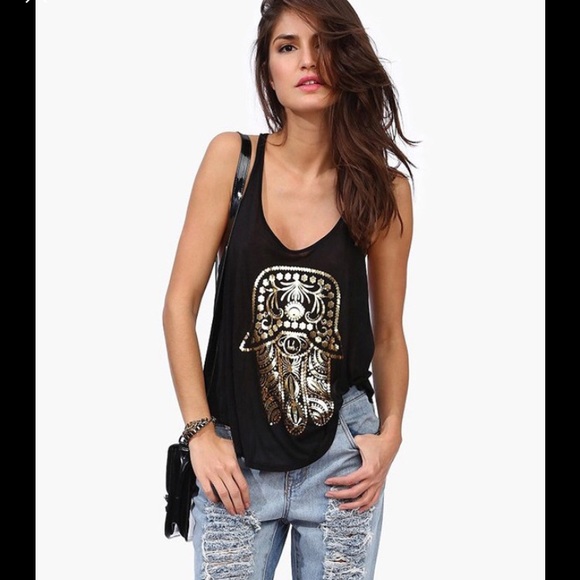 Gold hamsa top