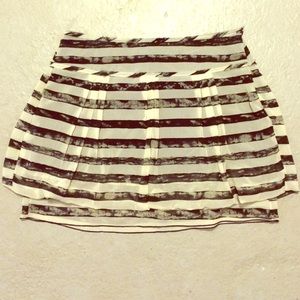 Black and White striped Mini Skirt