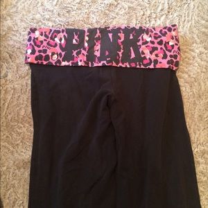 Pink bootcut leggings