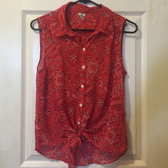 Chiffon Button Up with Tied up Knot in front