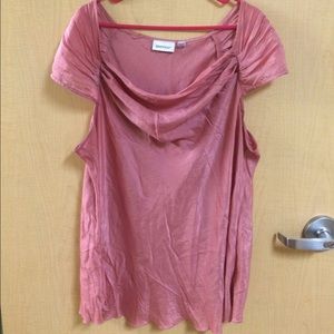 Pink cowl neck dress top