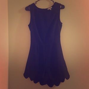 Black Scalloped Romper with cutout back