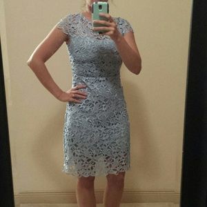 Form fitting lace blue dress