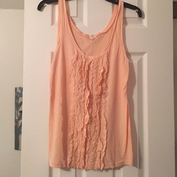 JCrew tank with ruffle detail