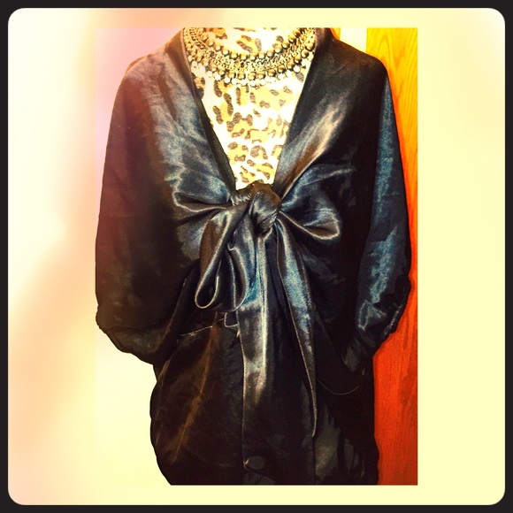 Black satin blouse