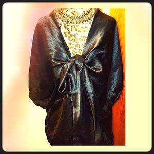 Black satin blouse