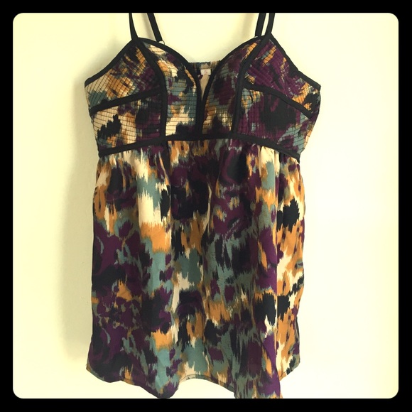 Watercolor blouse boldly patterned