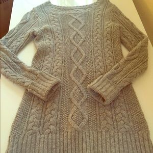 Aerie XS Gray cable knit sweater dress