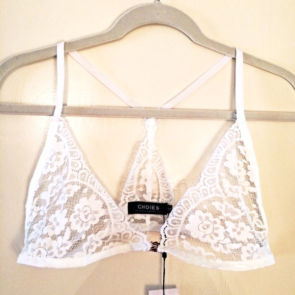 Choies white lace bralette