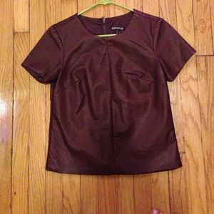 Faux leather Bordeaux Express top