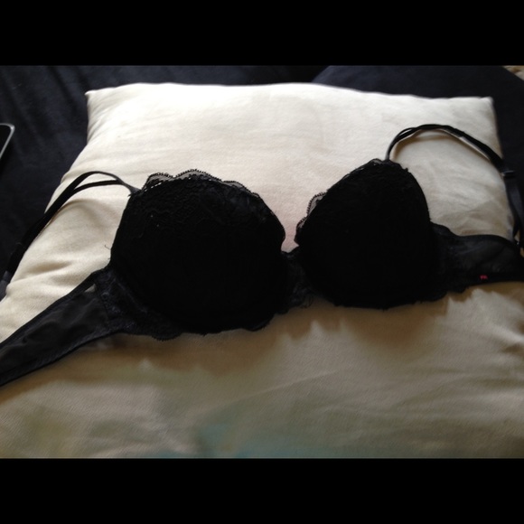 PINK black lace bra