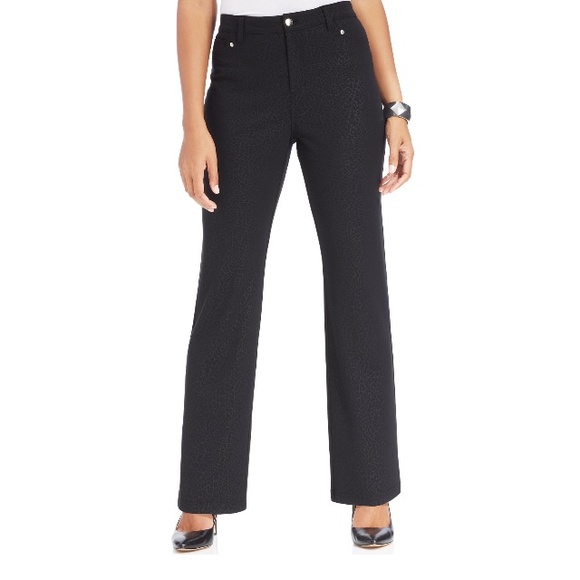JM Collection Animal-Print Ponte-Knit Pants