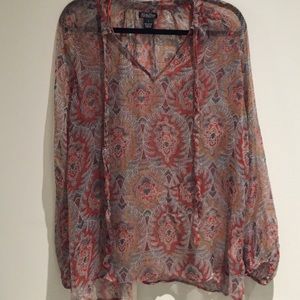 Lucky Brand Long sleeve boho blouse
