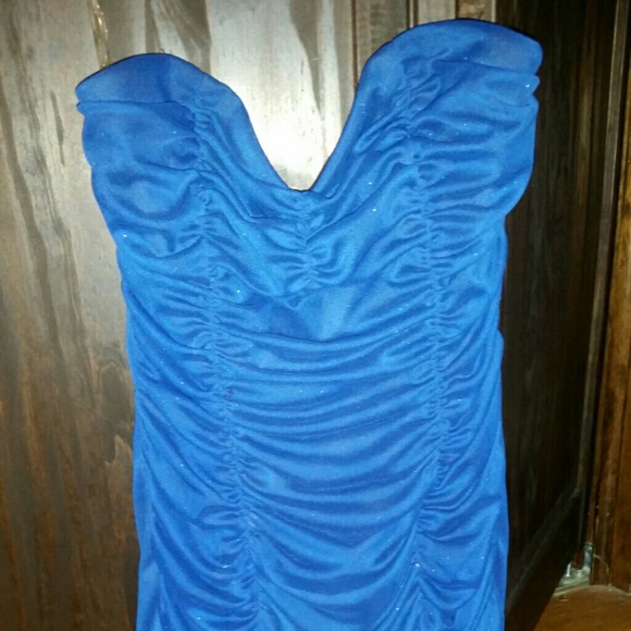 Dark purply blue sparkly cock tail dress