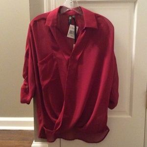 Kut from the kloth cherry red blouse