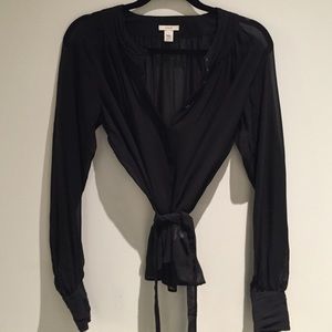 J Crew Black silk blouse