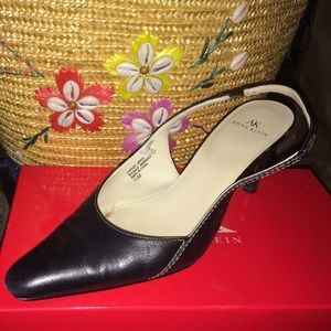 Gently Used AK Black Leather Slingback Heel