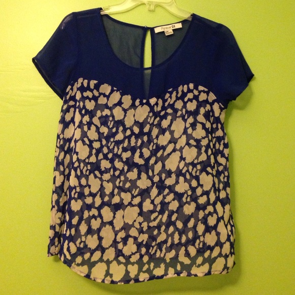 Forever 21 Sheer blue blouse