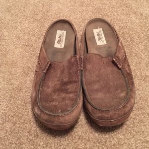 Olukai Brown Leather slip ons