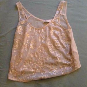 abercrombie sequined sheer top